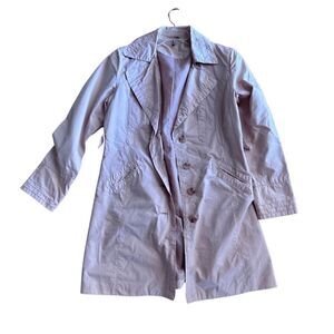 Ambition Womens Pink Long Sleeve Cool Vintage Trench Coat Jacket Large